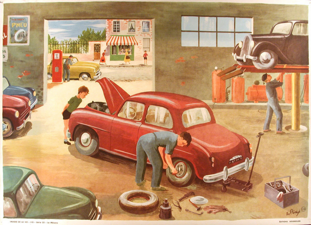 Tableau mural. Images de la vie. 110. Le mécano (Série n°23).