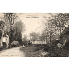 Brunville (S.-I.) - Ecole et Route d'Assigny.