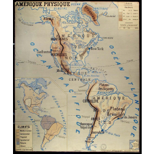 Tableau mural. Amérique politique. Amérique physique.