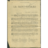 Partition musicale. La Saint-Nicolas. 