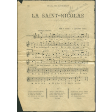Partition musicale. La Saint-Nicolas. 