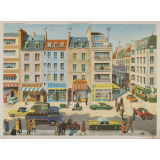 Tableau d'élocution. N°15: une rue commerçante/ N°16: une place.