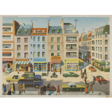 Tableau d'élocution. N°15: une rue commerçante/ N°16: une place.