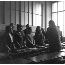 Enseignement musical. La répétition du choeur du lycée La Fontaine.