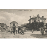Guernes - La Mairie et l'Ecole communale.