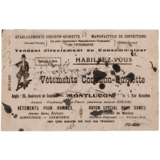 Buvard publicitaire. Vêtements Conchon-Quinette. 