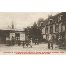 Institution St-Jean - Pensionnat de Jeunes Filles, Rue du Maure et Place du Marché aux Chevaux - Laigle - Cuisine - Réfectoire - Chambres particulières et infirmerie.
