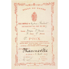 Ex-praemio - 1er prix - Ecole communale rue Gustave-Flaubert - Le Havre.
