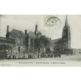 11 - Beaucamps-le-Vieux - Ecole des Garçons - La Mairie et l'Eglise.