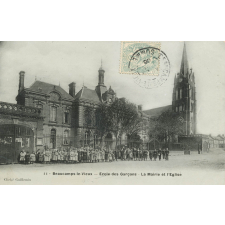 11 - Beaucamps-le-Vieux - Ecole des Garçons - La Mairie et l'Eglise.