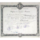 Diplôme de Licencié ès Sciences.