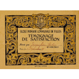 Témoignage de satisfaction - Ecole primaire communale de filles.