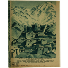 Cahier d'écolier. Asni et l'Atlas. Type de village fortifié du sud-marocain.