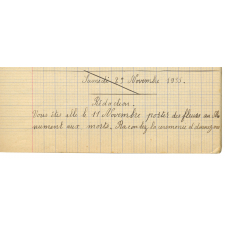 Cahier du jour d'école primaire supérieure.