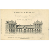 Commune de Clamart - Groupe Scolaire du Centre - Façade sur Rue de Paris - Les nouvelles Écoles de la Gare - Pose de la première pierre - 14 Octobre 1906 - Rastoueix, Architecte.