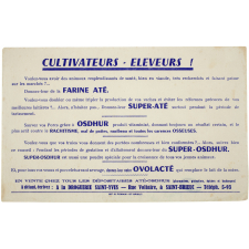 Buvard publicitaire. Farine Até. Osdhur. Ovolacté.
