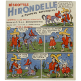 Buvard publicitaire. Biscottes Hirondelle. La pluie. 