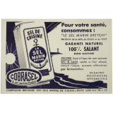 Buvard publicitaire. Cobrasel. Le sel marin breton.
