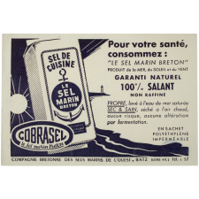 Buvard publicitaire. Cobrasel. Le sel marin breton.