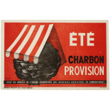 Buvard publicitaire. Été. Charbon. Provision. 