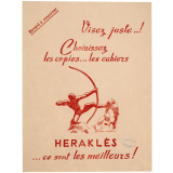 Buvard publicitaire. Cahiers et copies Héraklès. 