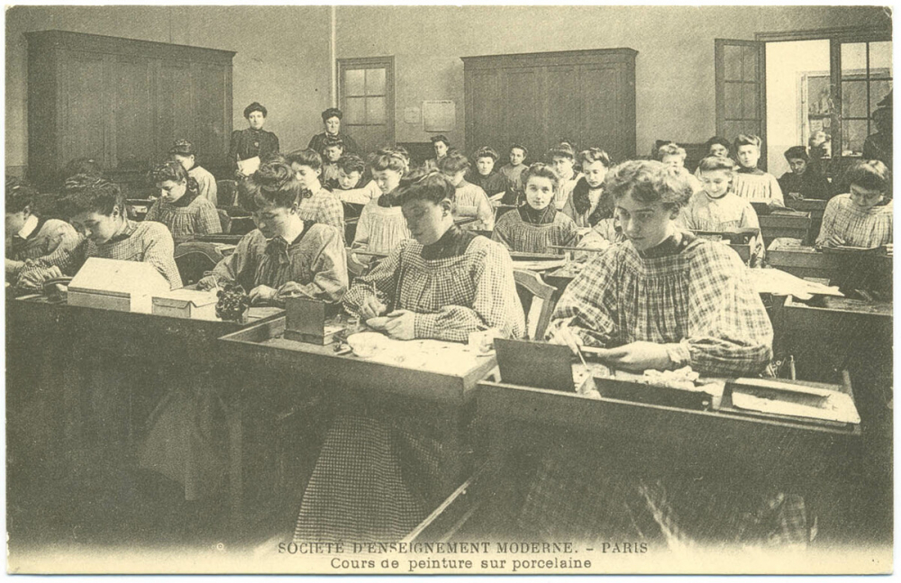 Société d'enseignement moderne - Paris - Cours de peinture sur porcelaine.