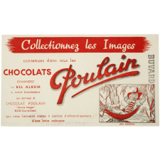 Buvard publicitaire. Chocolat Poulain. Joli chapeau.