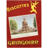 Buvard publicitaire. Biscottes Gringoire. Église des Invalides.