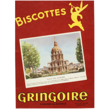 Buvard publicitaire. Biscottes Gringoire. Église des Invalides.