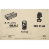 Buvard publicitaire. Teinture Idéale - Rondo - Idéal-Boule. 
