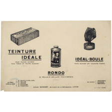 Buvard publicitaire. Teinture Idéale - Rondo - Idéal-Boule.