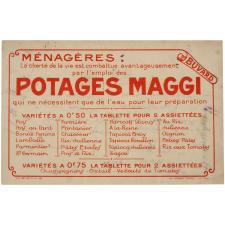 Buvard publicitaire. Potages Maggi.