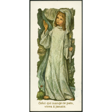 Image religieuse. Celui qui mange ce pain, vivra à jamais.