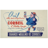 Buvard publicitaire. Les pâtes alimentaires Corbeil Cordon rouge.