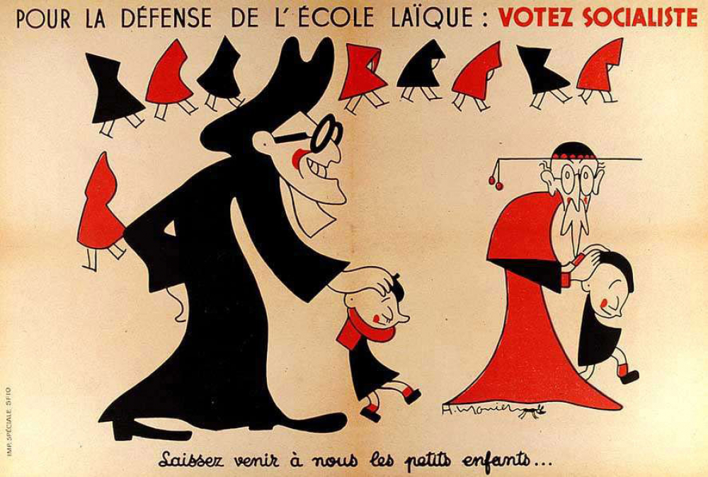 Pour la défense de l'école laïque : Votez socialiste.