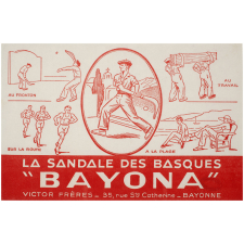 Buvard publicitaire. Bayona, la sandale des Basques.