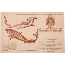 Buvard publicitaire. Cahiers Vélin d'Angoulême. Le requin et le marteau.