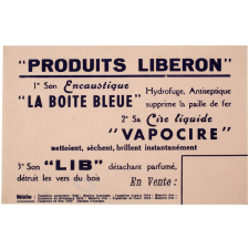 Buvard publicitaire. Produits Liberon.