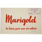 Buvard publicitaire. Marigold, la laine pure aux 100 coloris. 