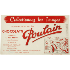 Buvard publicitaire. Chocolat Poulain. Pour que ça me donne du courage.