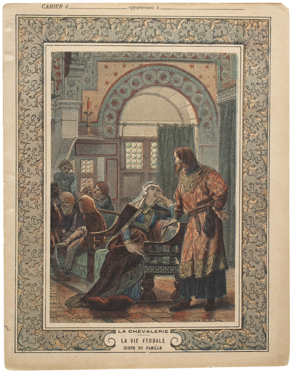 La Vie féodale. Scène de famille - La chevalerie.