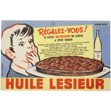 Buvard publicitaire. Huile Lesieur. Régalez-vous et faites gratuitement un cadeau à votre maman.