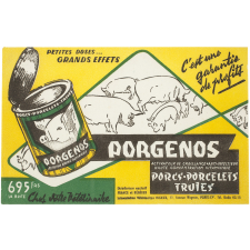 Buvard publicitaire. Porgenos. Activateur de croissance. Porcs, porcelets, truies.
