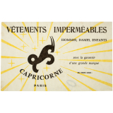 Buvard publicitaire. Vêtements imperméables Capricorne.