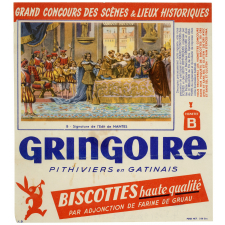 Buvard publicitaire. Biscottes Gringoire. Signature de l'Édit de Nantes.