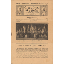 Les drapeaux des Sociétés aux Tuileries. Chansons de route. 