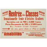 Buvard publicitaire. Rentrée des classes. 