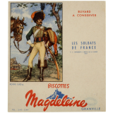 Buvard publicitaire. Biscottes Magdeleine. Chasseur à cheval de la Garde 1809. 