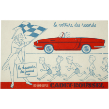 Buvard publicitaire. Cadet-Roussel. La voiture des records.