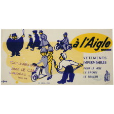 Buvard publicitaire. A l'Aigle. Hutchinson. Vêtements imperméables pour la ville, le sport, le travail.
